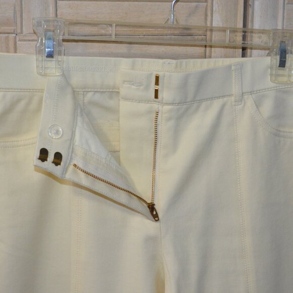Isaac Mizrahi 24/7 Stretch Boot Cut Pants, 5 Pocket Jean Style, Cream - NWOT - Picture 4 of 7
